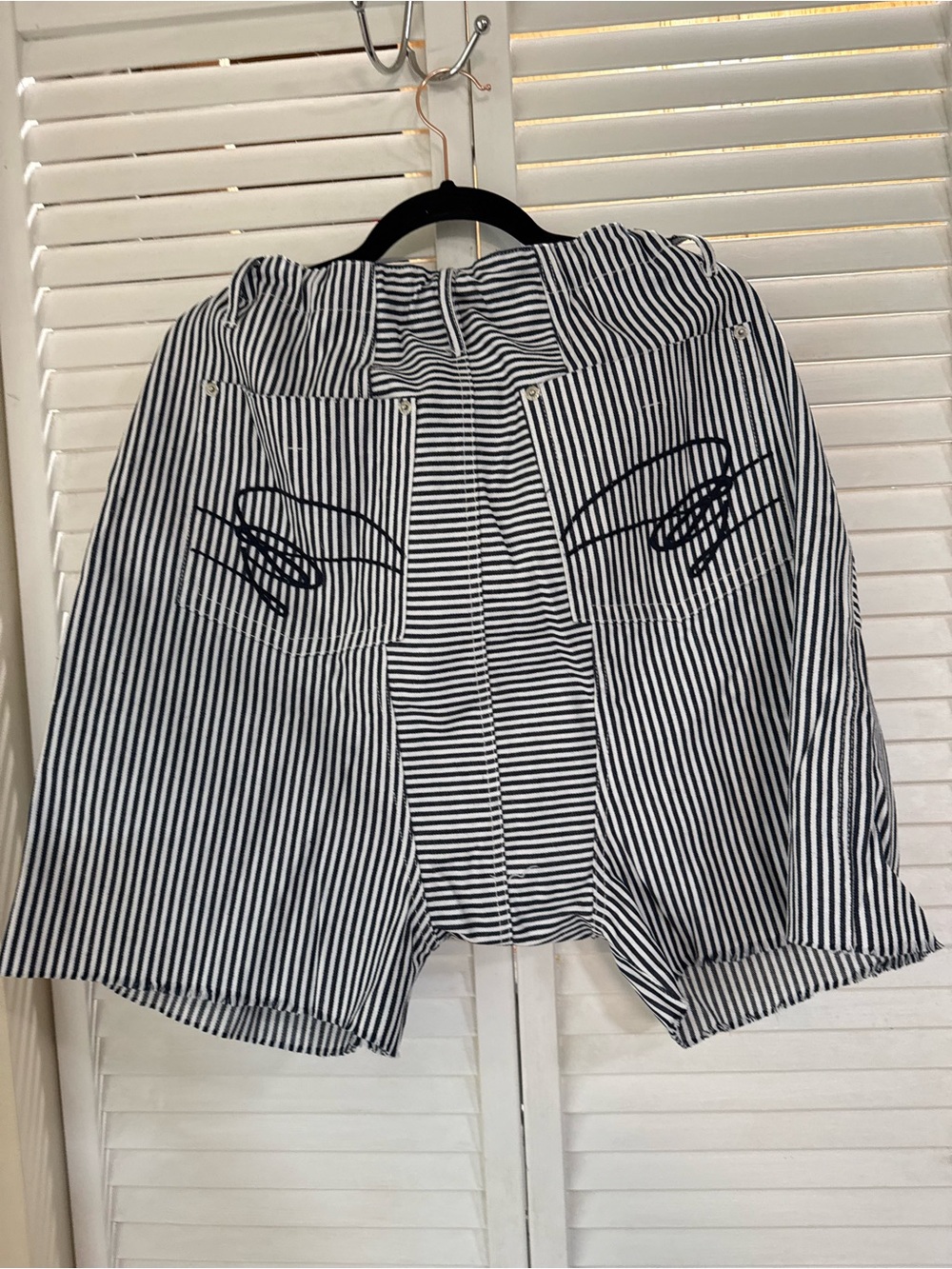 Jaded Gypsy Harem shorts Striped Drawstring Women’s Shorts - Blue & White sz L - Picture 6 of 7